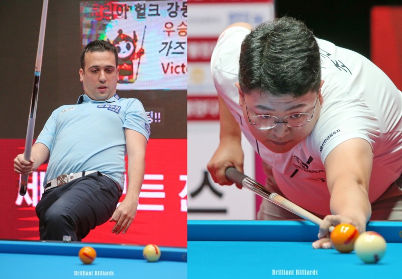 16강에 진출한 사파타(왼쪽)와 조건휘(사진=브릴리언트 빌리아드)