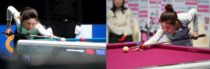 결승행을 다툴 김가영(왼쪽)과 차유람(사진=PBA)