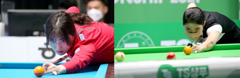 4강 첫 대결을 벌이는 강지은(왼쪽)과 이우경(사진=PBA)