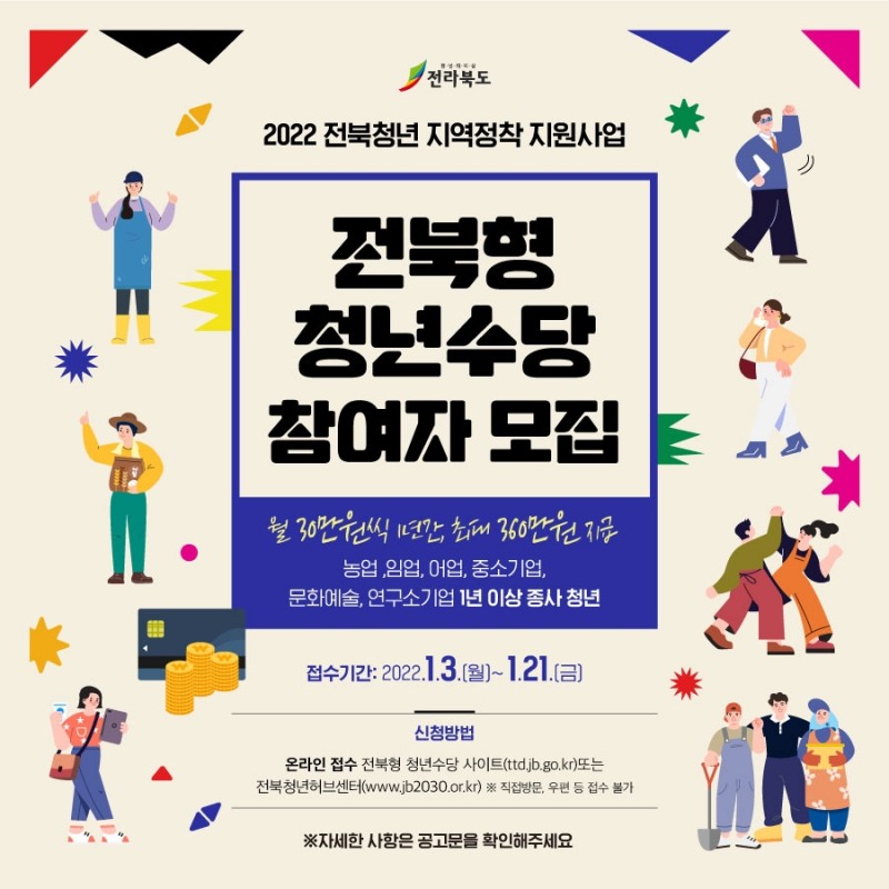 군산시 전북형 청년수당 관련 포스터 (사진제공 = 군산시)