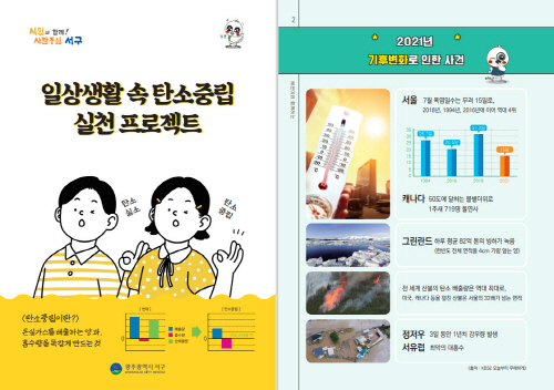 광주광역시 서구, '일상생활 속 탄소중립 실천 프로젝트' 발간