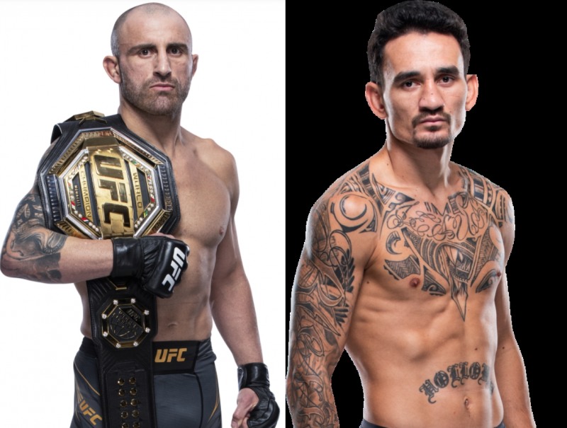 페더급 타이틀전을 벌일 볼카노프스키(왼쪼)와 맥스 할로웨이(사진=UFC)