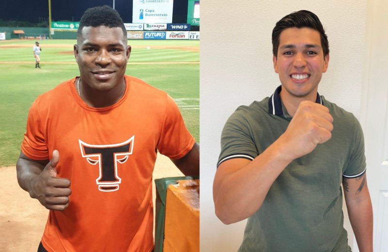 외국인 신인 상한액으로 영입한 키움의 야시엘 푸이그(왼쪽)와 LG의 리오 루이즈