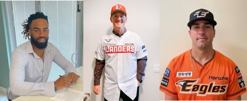 kt의 헨리 라모스(왼쪽), SSG의 케빈 크론(가운데), 한화의 마이크 터그먼도 상한액인 100만달러로 KBO 리그에 입성했다.