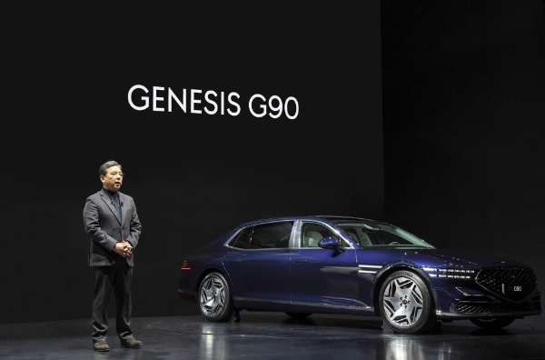 글로벌 2만대 판매 목표로 시동을 거는 4세대 제네시스 G90 모습. / 사진 제공 = 현대자동차그룹 