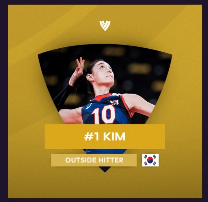 김연경이 2021년 세계 최고의 여자 배구 선수로 선정됐다. (사진=발리볼월드닷컴 캡처)