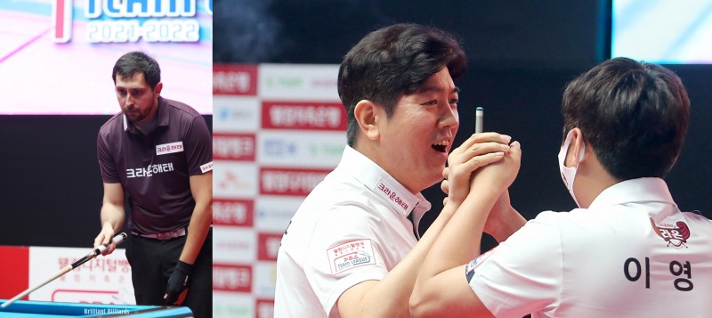 2승의 마르티네스와 6세트서 결정타를 쏜 김재근(사진=PBA)