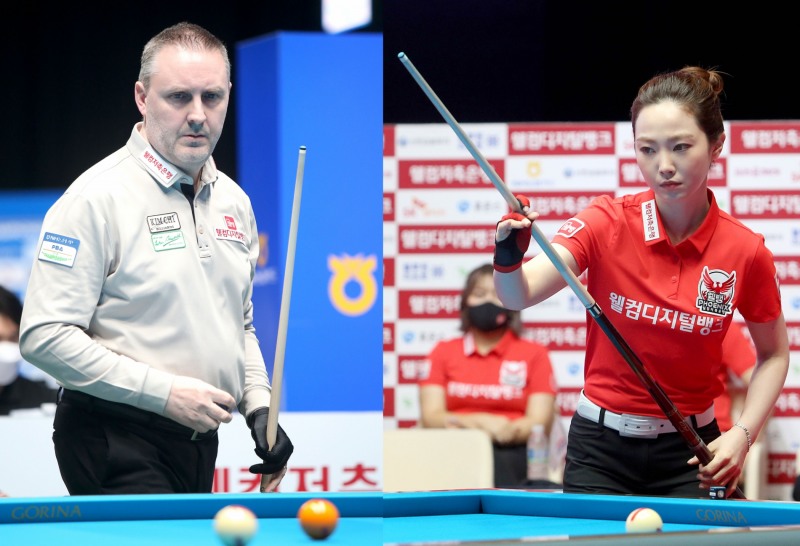 퍼펙트 큐의 쿠드롱(왼쪽)과 여단식 승자 차유람(사진=PBA)