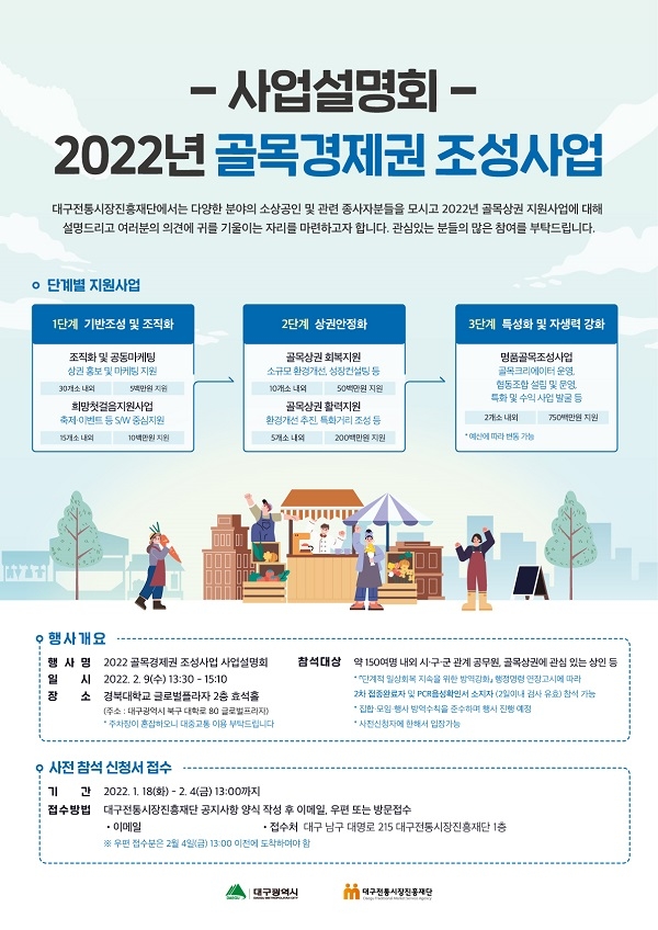 대구전통시장진흥재단, 대구지역 ‘2022년 골목경제권 조성 사업설명회’ 개최