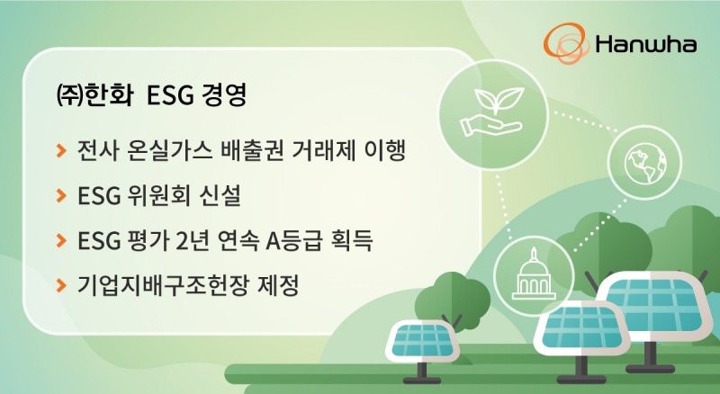 한화, ESG 경영 박차…1500억원 규모 '녹색채권 발행'