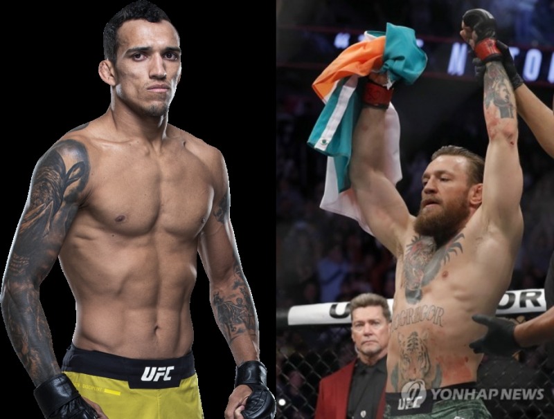 맥그리거(오른쪽)의 복귀전 1순위 상대로 떠오르고 있는 올리베이라(사진=UFC)