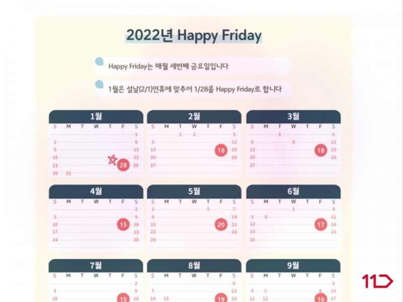 11번가, 매월 세번째 금요일 '해피 프라이데이' 도입