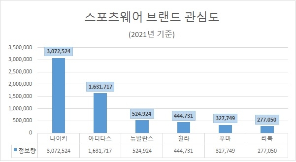 지난해 국민들 '나이키' 가장 많이 찾았다…가장 좋아하는 브랜드는 '리복'