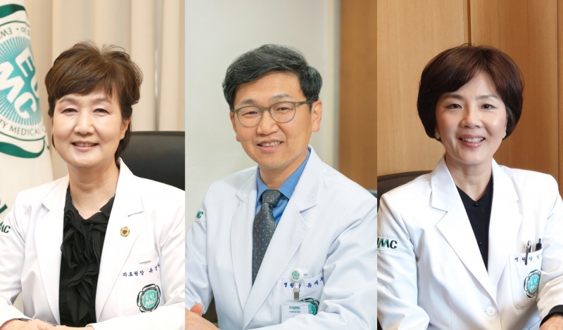(왼쪽부터)유경하 이화의료원장, 유재두 이대목동병원장, 임수미 이대서울병원장 /사진 제공 = 이화의료원