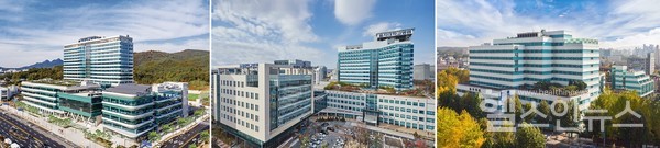 (왼쪽부터)의정부을지대학교병원,대전을지대학교병원,노원을지대학교병원