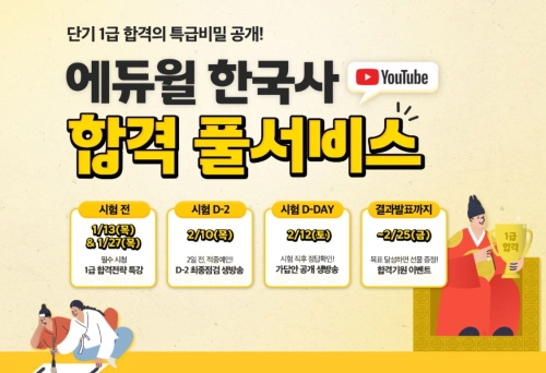 에듀윌, 57회 한능검 시험 직후 가답안 생방송 공개…”난이도 확인”