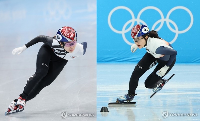 결승에 오른 최민정(왼쪽)과 이유빈