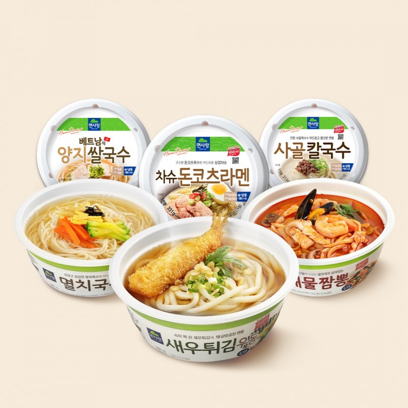 새로 출시된 면사랑 HMR 냉동용기면 국물형 6종 (사진제공: 면사랑)