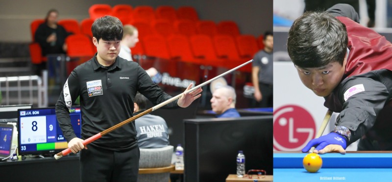 손준혁(왼쪽)과 조명우(사진=파이브앤식스. 브릴리언트 빌리아드)