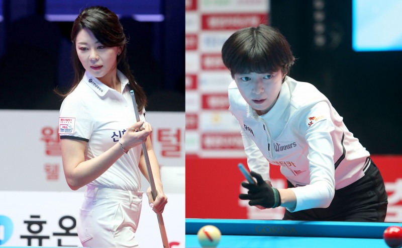 새 얼굴속에 파묻힌 기존 강자 김가영(왼쪽), 임정숙(사진=PBA제공)