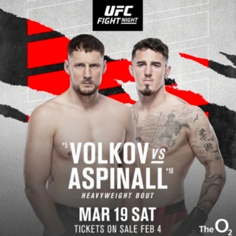 러시아인 볼코프 vs 영국인 아스피날의 대결을 알리는 'UFC 런던' 포스터(사진=UFC)