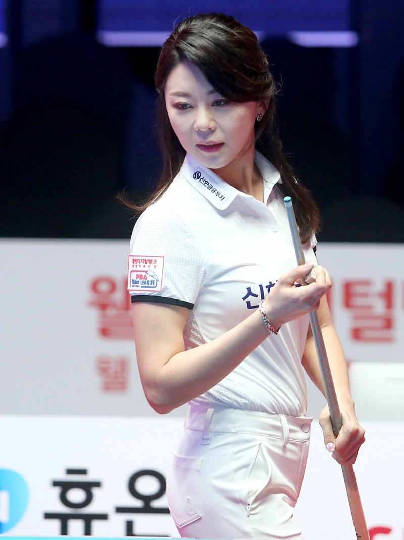 16강전에서 아깝게 퍼펙트를 놓친 김가영(사진=PBA제공)