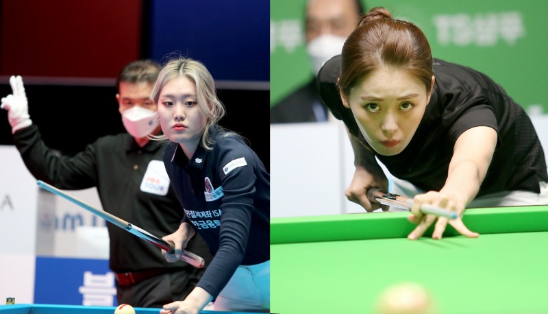 첫 결승행을 노리는 김보미(왼쪽)와 최지민(사진=PBA 제공)