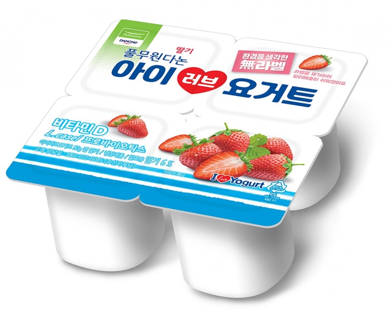 풀무원다논 떠먹는 아이러브요거트 무라벨 딸기