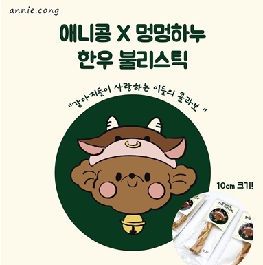 애니콩, 멍멍하누와 반려동물간식 ‘한우 불리스틱’ 선봬