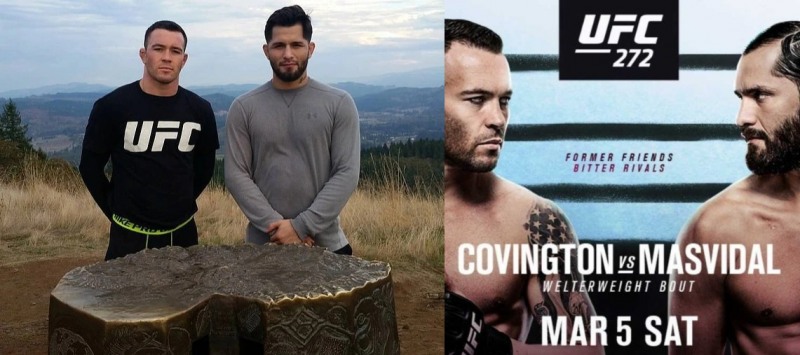 다정했던 시절의 코빙턴, 마스비달(왼쪽)과 옥타곤 대결을 앞두고 맹비난 중인 코빙턴과 마스비달(사진 인스타그램. UFC)