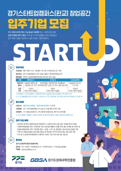 경기도, 판교 스타트업캠퍼스 입주사 모집…"예비 창업자등 총 33개사"