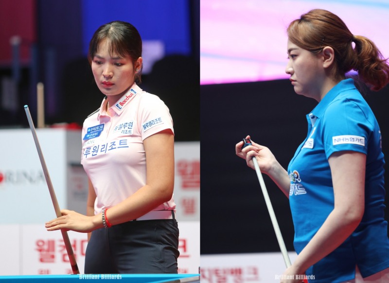 단식과 혼복에서 두 번 맞서는 스롱과 김민아(사진=PBA. 브릴리언트 빌리아드)