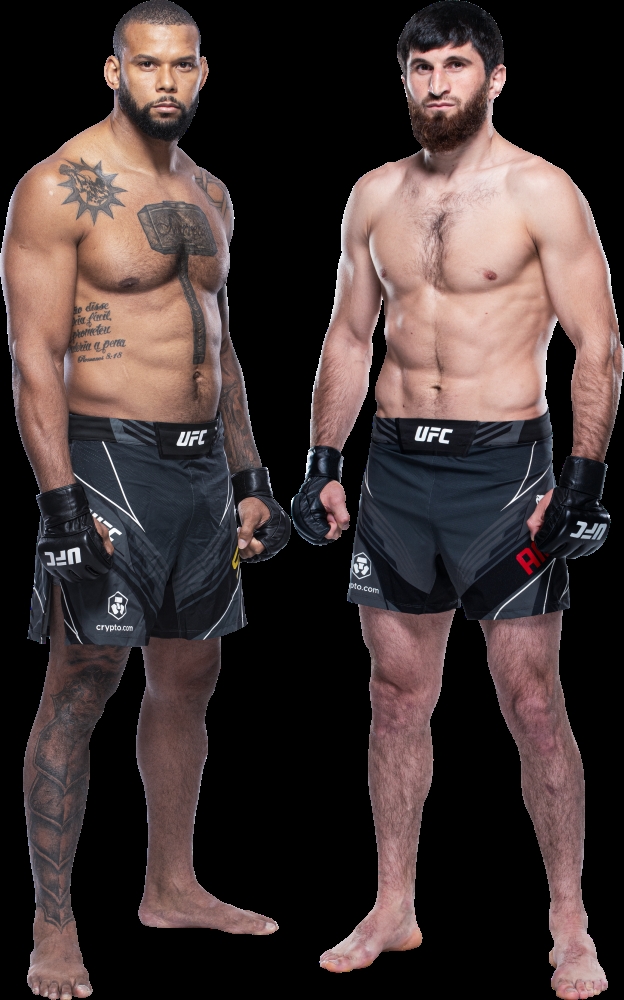 13일 라이트헤비급 경기를 펼치는 산토스(왼쪽)와 안칼라예프(사진=UFC)