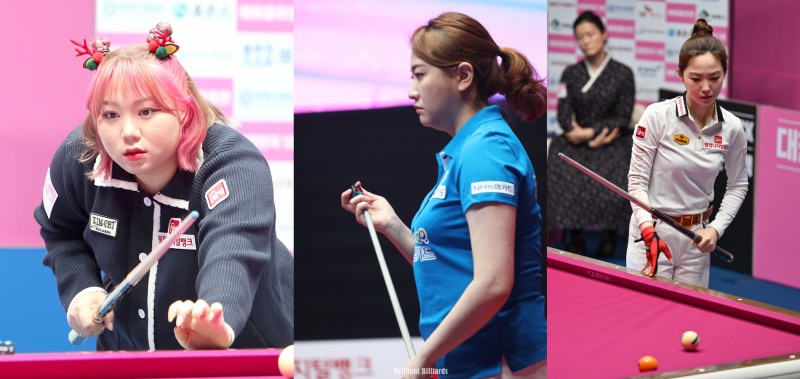 셋 중 한명은 탈락이다. 왼쪽부터 김예은, 김민아. 차유람(사진=PBA)