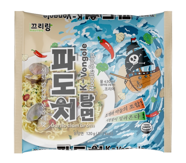 국산 라면 브랜드 끄리랑, '파도치탕면∙훅치면'으로 미국∙일본 수출길 열어