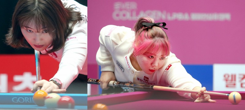 2패로 16강행 탈락이 확정된 강지은(왼쪽)과 김예은(사진=PBA)