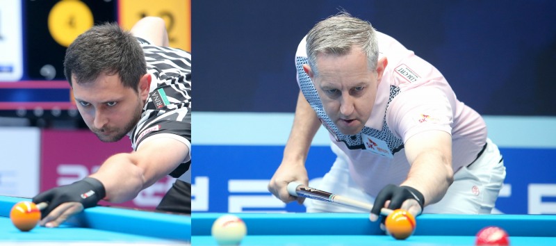 16강에서 탈락한 투어 챔피언 마르티네스(왼쪽)와 레펜스(사진=PBA)