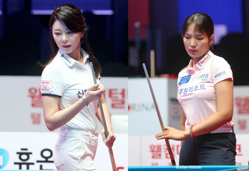 다시 붙게 될까. 김가영(왼쪽), 스롱 피아비(사진=PBA. 브릴리언트 빌리아드)