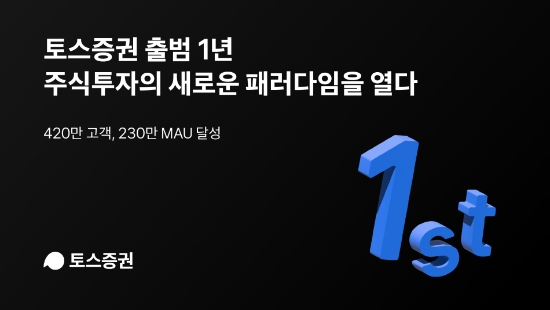 토스증권 출범 1년, “420만 고객 유치, 주식투자의 새로운 패러다임 열다”