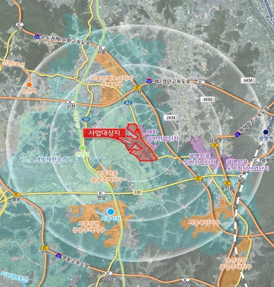 시흥 매화지구 도시개발사업 예정지 위치도