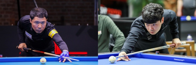 16강 동반진출의 목표를 이룬 허정한(왼쪽)과 김행직(사진=파이브앤식스)