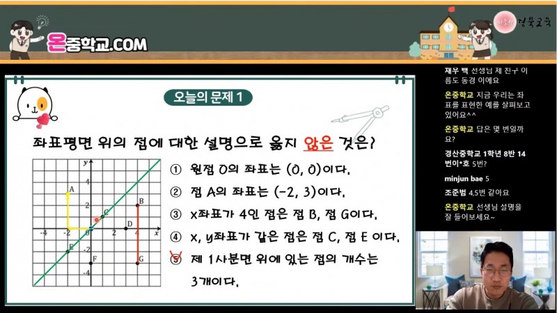 경북교육청, 중학 수학 학습 지원 플랫폼 ‘온중학교’ 수업 운영