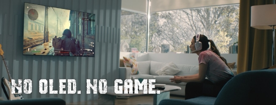 LG디스플레이 'NO OLED NO GAME' 영상 시리즈 '슈팅 게임'편 중 한 장면
