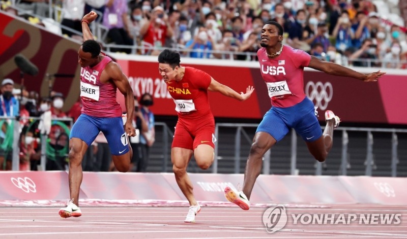 2020도쿄올림픽 남자육상 1백m 경기. 육상경기에서 경기라는 말은 영어 'Competition'을 번역한 일본식 한자어이다. [연합뉴스 자료사진]