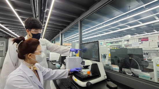 아피셀테라퓨틱스의 연구원들이 차세대 세포치료제 개발을 위해 연구에 몰두하고 있다. 아피셀테라퓨틱스는 이번 업무협약으로 신약 개발의 성공 가능성을 높이고 개발 과정도 가속화한다고 밝혔다.