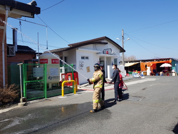 강진소방서, 전통시장 초기화재 진압시설 보강 모습