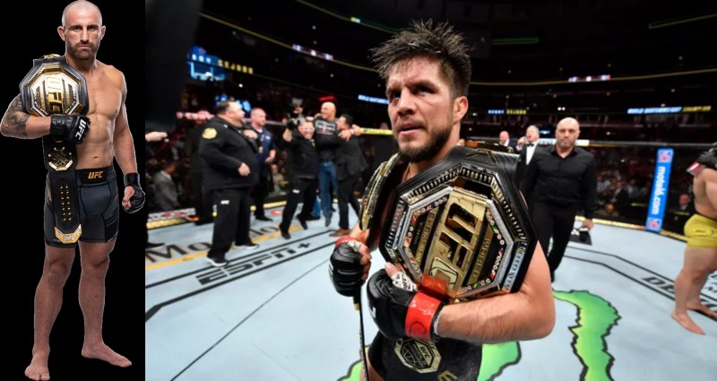 페더급 챔피언 볼카노프스키(왼쪽)에 도전하겠다는 2체급 전 챔피언 세후도(사진출처=UFC.나무위키)