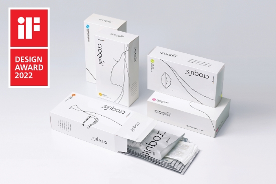 안면리프팅 실 브랜드 ‘크로키’가 세계 3대 디자인 상으로 꼽히는 ‘iF 디자인 어워드 2022’에서 의약부문 패키지디자인 본상을 수상했다. 크로키 패키지는 브랜드가 가진 의미와 특징을 직관적으로 떠올릴 수 있도록 예술을 모티브로 디자인되어 기존의 의약품 패키지와 차별화된다.