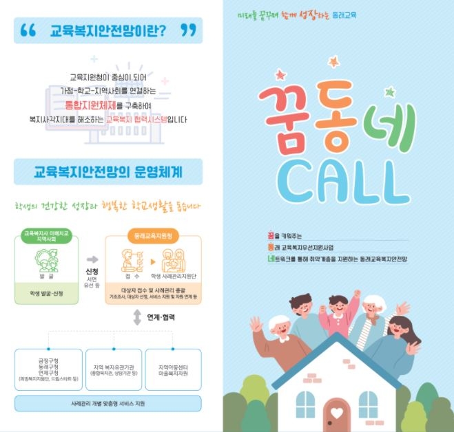 부산동래교육지원청, ‘꿈동네call’ 교육복지안전망 리플릿 제작·배포
