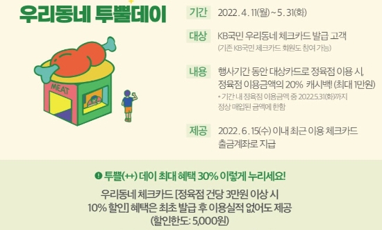 KB국민카드, '5래 기다린 5월의 체크카드 이벤트' 홍보 이미지 모습.